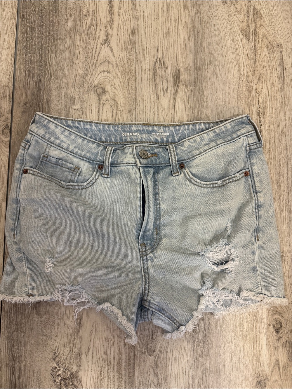 Old Navy Light Blue Distressed Denim Cutoff Shorts